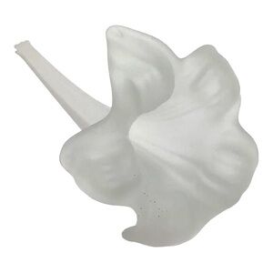 Frosted White Satin Art Glass Trumpet Horn Lily Epergne Flower Holder Bud Vase